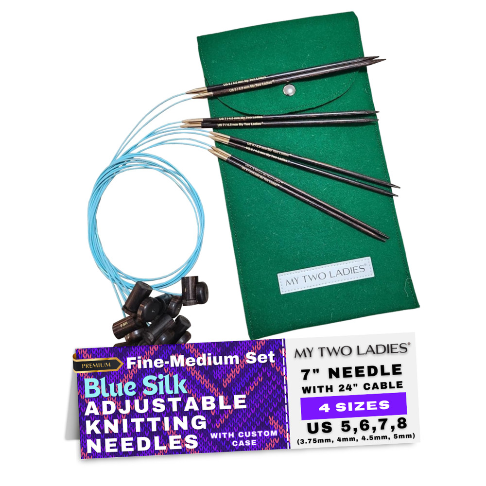 Blue Silk | Fine-Medium Se 4 Sizes | US5, US6, US7, US8 | w/custom case